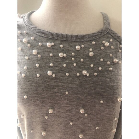 Unbranded Womens Embellished Cold Shoulder Gray Sweater Dress, Size M - Picture 2 of 6